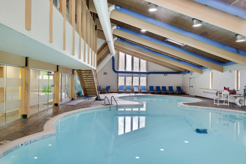 Big Bass Lake has a beautiful indoor pool (seasonal).