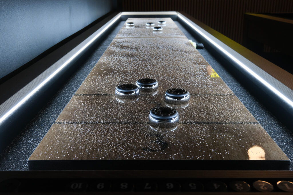 Shuffleboard table.