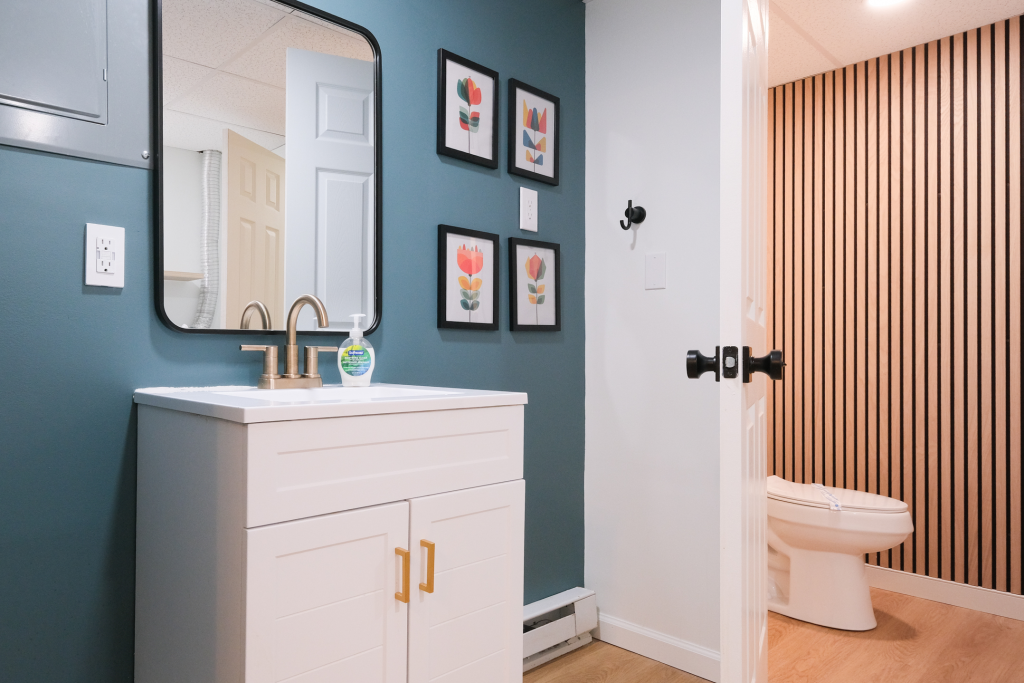 Half bath plus laundry on ground level.