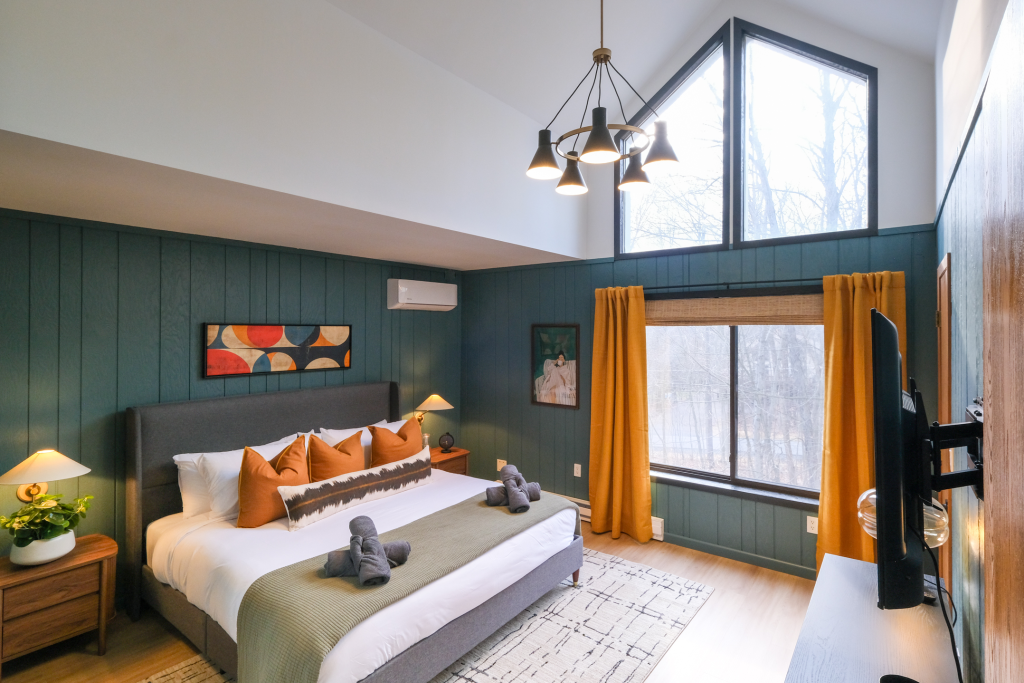 Primary bedroom with king bed.